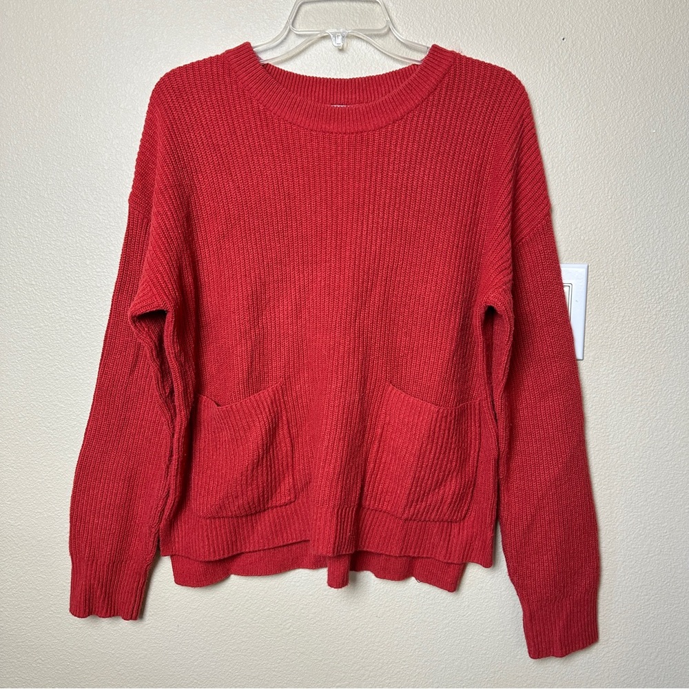 Madewell 2 Pocket Sweater Persimmon Red | Size M